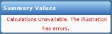 Summary Values Error Message