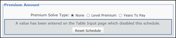 Table Input Override